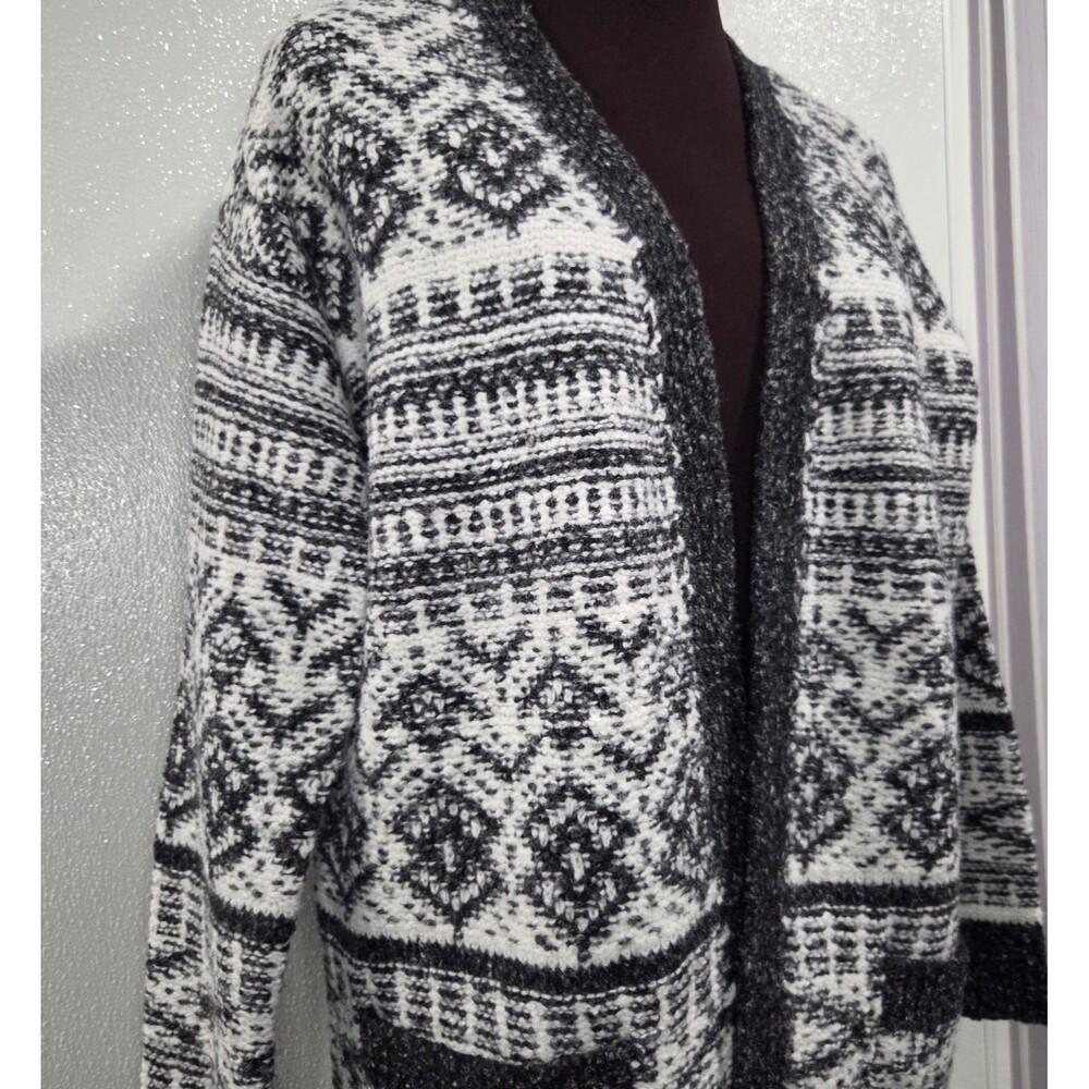Lucky Brand Float Jacquard Aztec Print Cardigan Sweater Small